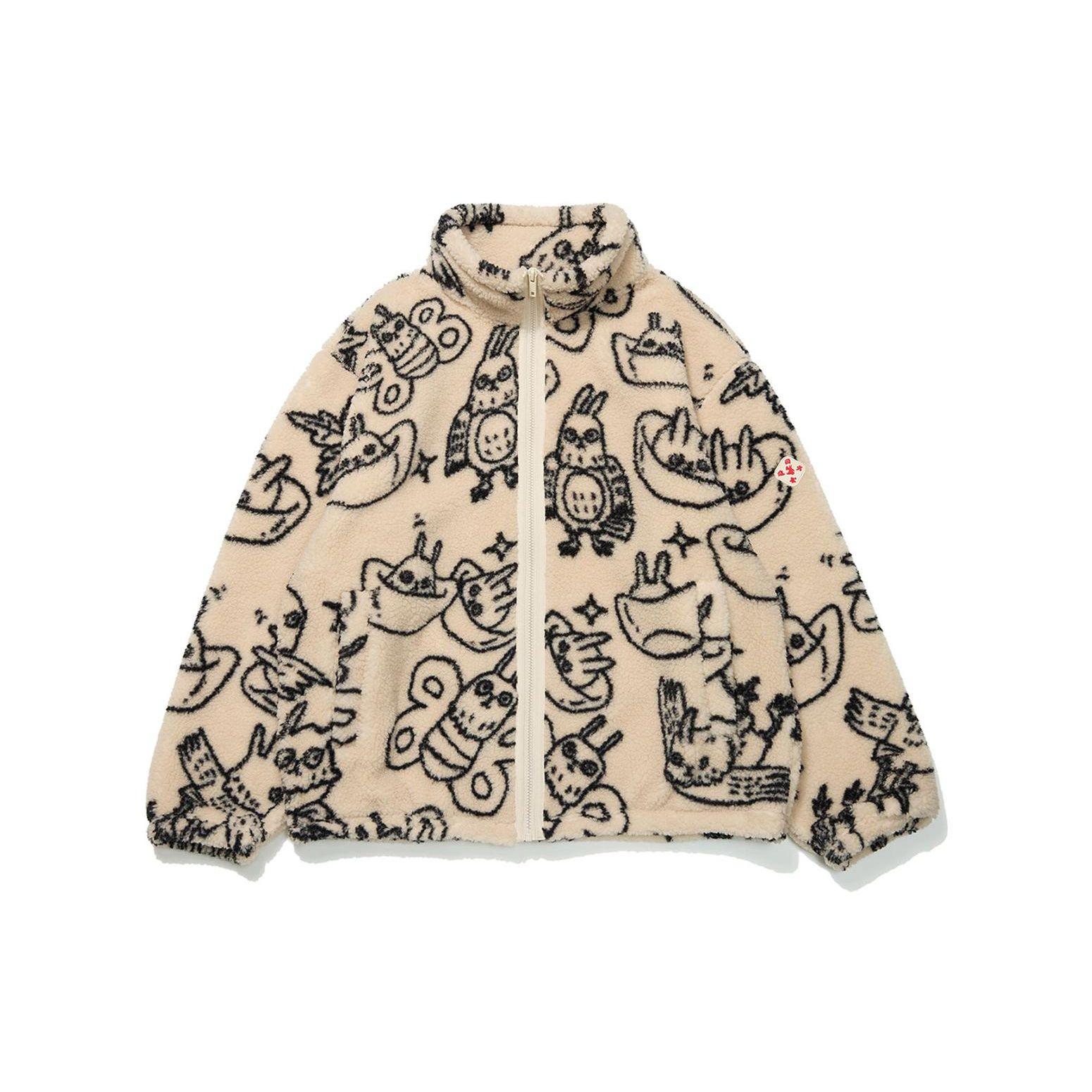 

Li-Ning Year of the Rabbit Day Jin Dou Jin Collection Fleece Stand Collar Zip-Up Jacket Beige Unisex AFDT007-1 XXL