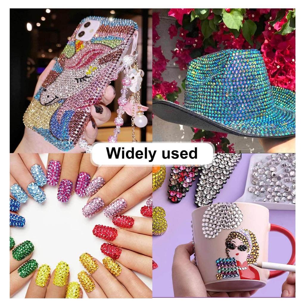 Nail Art Accessories: 40-Grids Colored Resin Flat-Bottom Jelly Rhinestones for DIY Nails, Clothing, and Phone Decoration