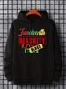 Juneteenth Celebration Hoodie - Black Polyester Pullover with Colorful Geometric Print