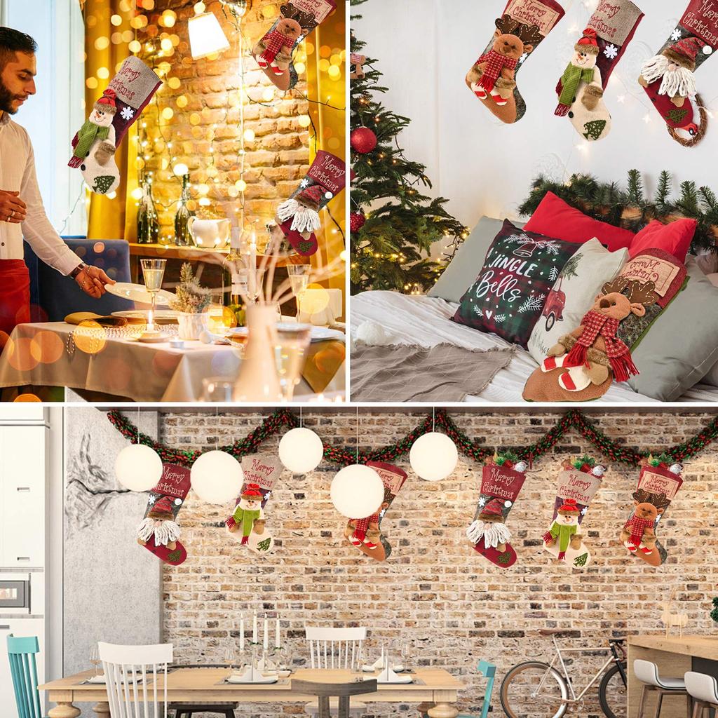 Weihnachtsstrumpf, große Weihnachtsstrümpfe für Baumdekoration, personalisierte Socken, Geschenktüte, Süßigkeitenbeutel, Tasche, Ornamente, Geschenke