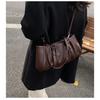 Ielgy Large-Capacity Retro Niche Messenger Bag Pleated Western Style One-Shoulder Work Commuter Bag