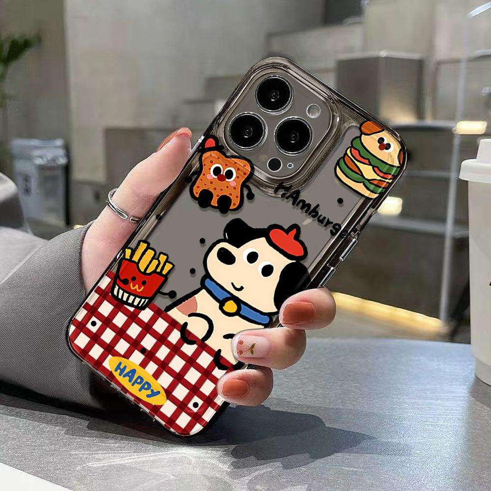 French fries burger dog for iPhone17promax space phone case Apple 16 transparent 14/15 niche X generation