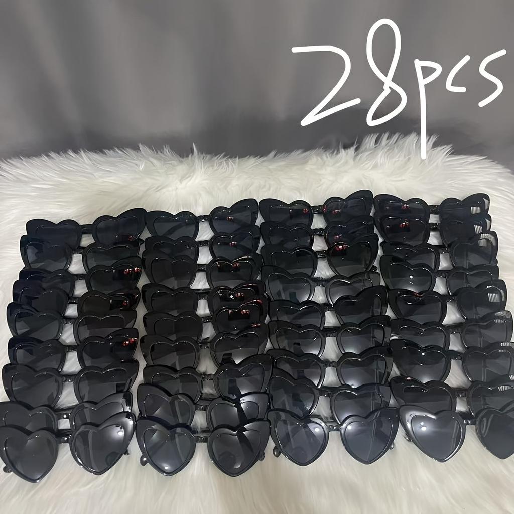 28pcs Heart-shaped Glasses Wedding Party Supplies the Best Gift for Friends