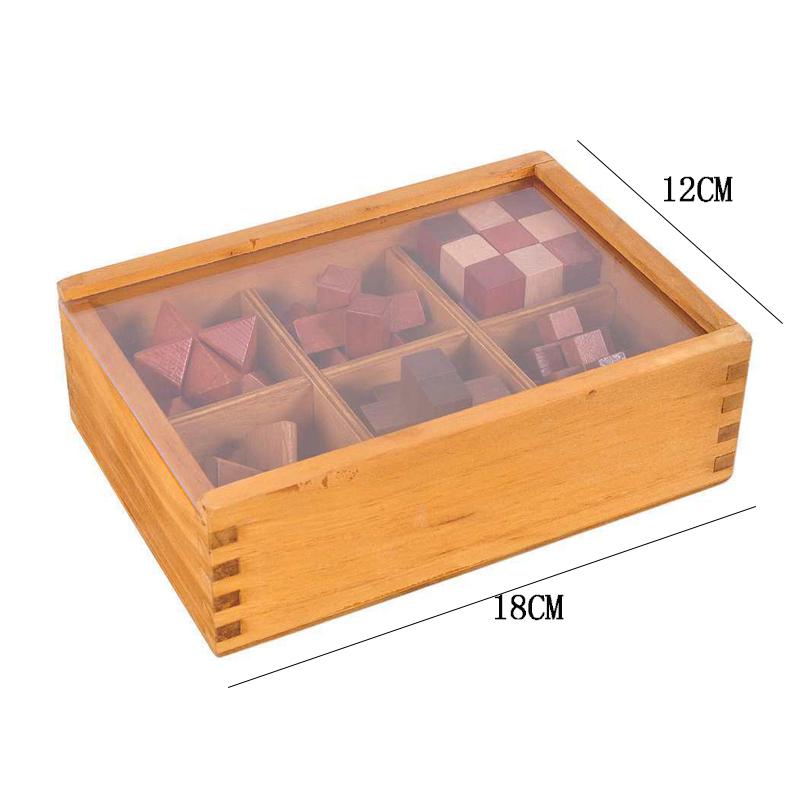 Magic IQ Lu Ban Locks Puzzles Boxes Set For Kids Adults Unlock Interlocking Wooden Brain Teaser Educational Toys Gifts