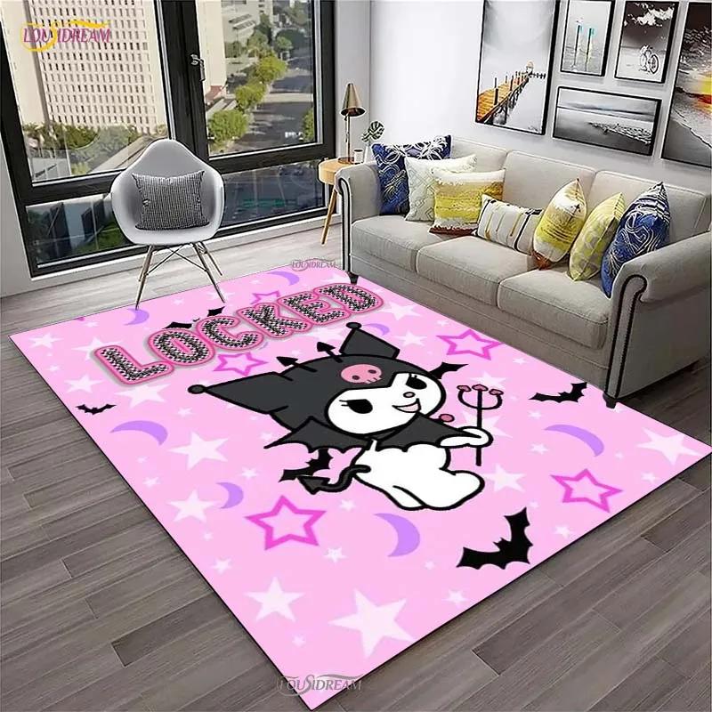 Kuromi Cartoon Anime kawaii Carpet for Living Room Bedroom Cute Rug Kitchen Door Kids Un-slip Floor Mats Alfombra Birthday gift