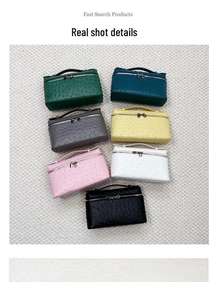 High-End Versatile Ostrich Pattern Leather Shoulder and Cross-Body Women's Handbag