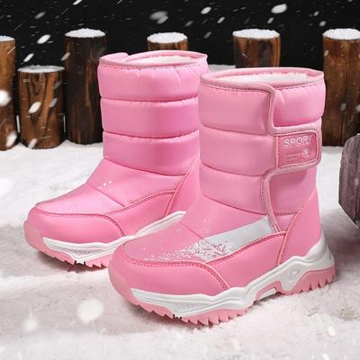 Commerce Extérieur Bottes de Neige pour Enfants Filles Nord-Est Grandes Bottes en Coton Velours Thermiques Chaussures en Coton Hiver Nouvelles Imperméables Bottes Moyennes