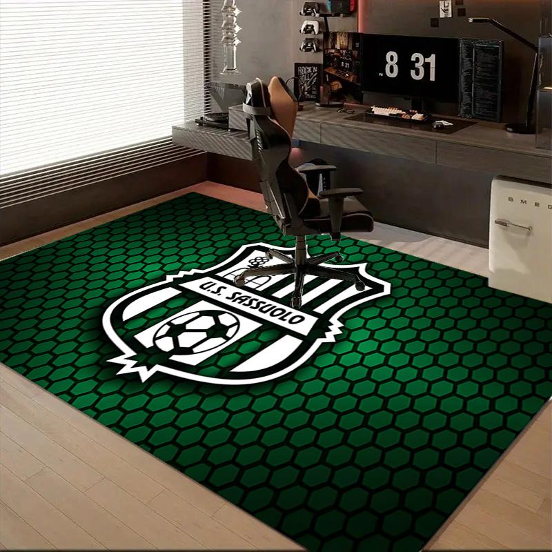1PC Sassuolo Football Crest Design Floor Mat for Living Room, Game Rooms, Office, Bedroom, Office Floor Mat Playful Design, Christmas fan gifts