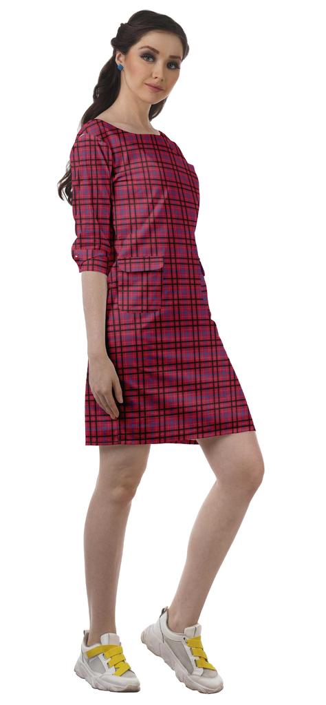 Moomaya 3 4 Sleeve Womens Summer Dresses Casual Shift Dress With Pockets