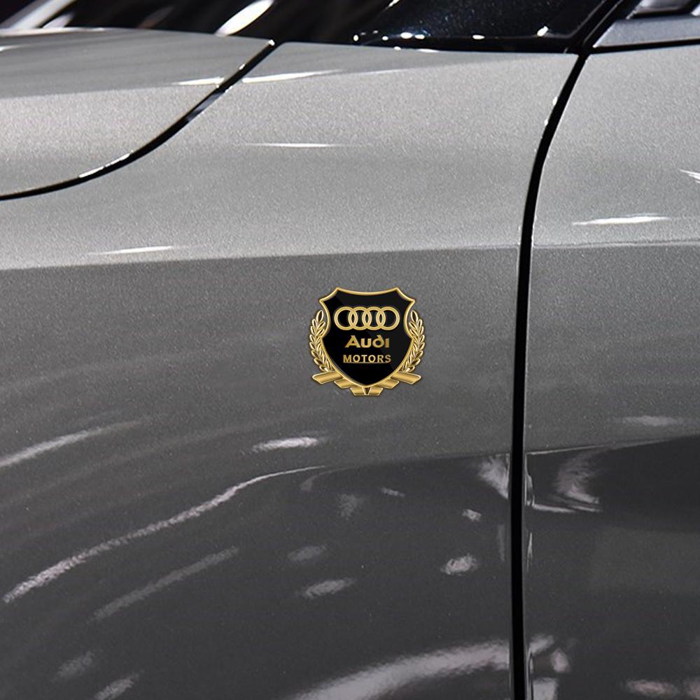 2026 1/2PCS 3D Metal Stickers Chrome Emblem Car Fender Badge Decals Decor Accessories For Audi RS Sline Quattro A5 A7 A6L S3 S4 S5 S6