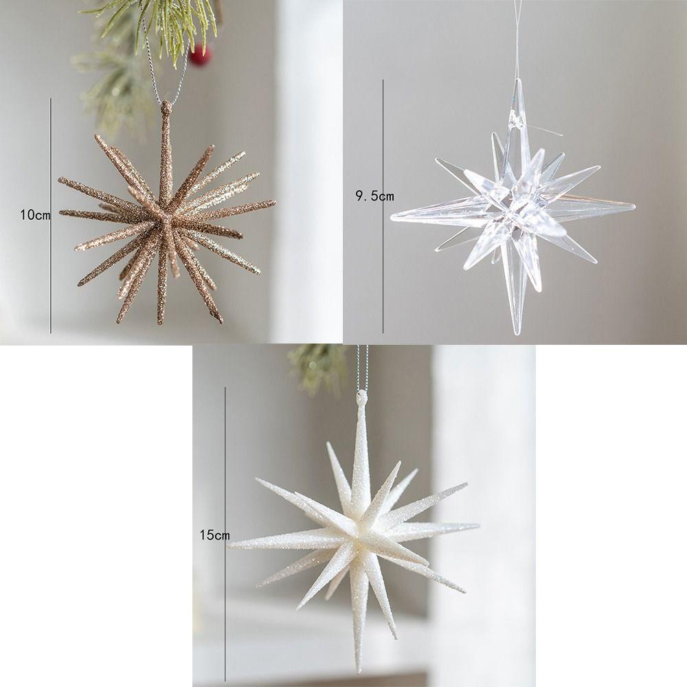 Champagne White Exploding Star Ozdoba Plastové Vánoční Ozdoby Závěsná Vánoční Dekorace