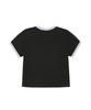 Lujeoseukeulleob Star Applique Crop Ringer T-Shirt Women'S Fit Black