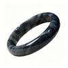 Natural Black Qinghua Jade Bangle, Ink Wash Painting Style Chinese Jade Bracelet, Traditional Calligraphy Art Cuff for Women