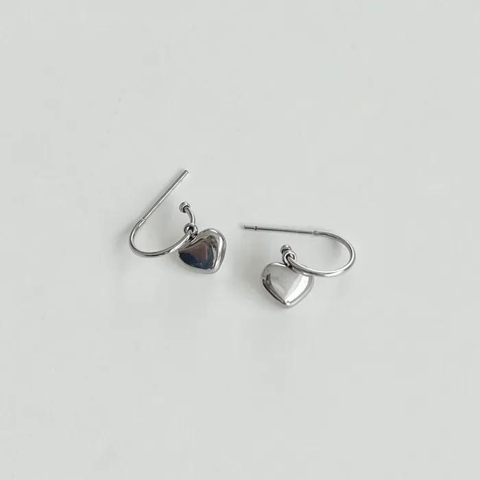 mini heart ring earrings (2colors)