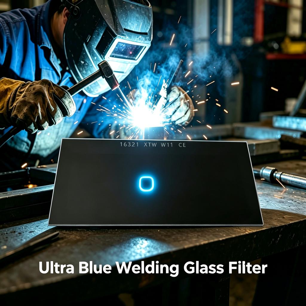 HD Ultra Blue Welding Lens Clear Molten Pool Welding Filter Glass 108x50mm Anti-glare Welding Protective Lens for Welder Mask 3