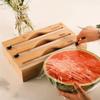Bamboo Cling Film Cutter Box Wall Mounted Tin Foil Cutter Practical Wrap Dispenser  Restaurants