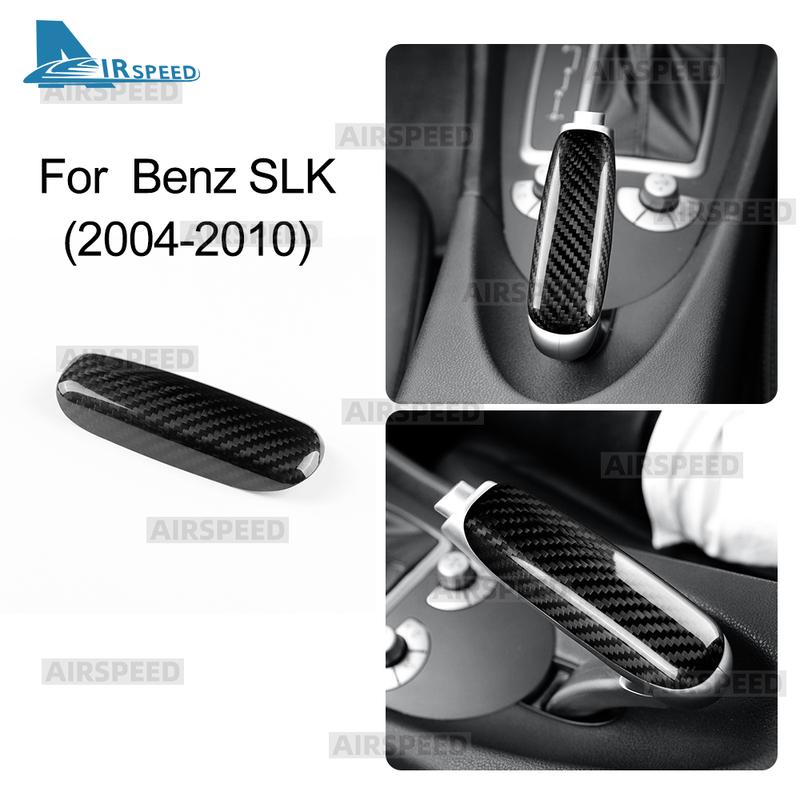 Real Hard Dry Carbon Fiber Car Handbrake Grips Protect Trim Cover For Mercedes Benz SLK R171 2004 2005 2006 2007 2008 2009 2010