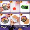 JANLOFO Halloween Set of Diamond Art Halloween Diamond Art Halloween Handmade Craft Kit Coasters, 8, Coasters, Gift, Kit, Beginner's Decoration, Kit,