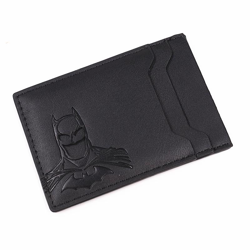 

Bat Id Wallet For Men Leather Slim Card Holder Case Cover With Cutout Superhero Face Eyes Mask Gift For Husband Teens Boy Friend