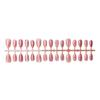 30Pcs Rhinestones Bows Press On Nail Short Almond Shape With Metallic Cats Eye Effect