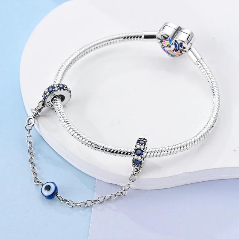 Copper Star Crescent Sun Earth Safety Chain Piece Fit Original Wrist Bracelet Beaded Designer Charms Necklace Female Jewelry