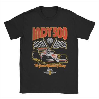 Volnočasová pánská trička s odřeným potiskem Indianapolis Motor Speedway s kulatým výstřihem, 100% bavlna, tričko Spectacle Racing, velikost 6XL