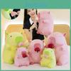 Adorable Peach Capybara Plush Toy Soft Pillow Doll In Green And Pink Colors