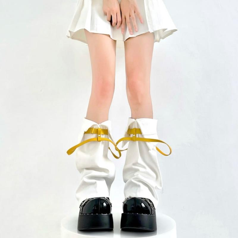 Subkultur Beinstulpen für Damen Mädchen Y2K Beinstulpen Süße Coole Lange Socken Gothic Harajuku Beinwärmer Kniehohe Socken