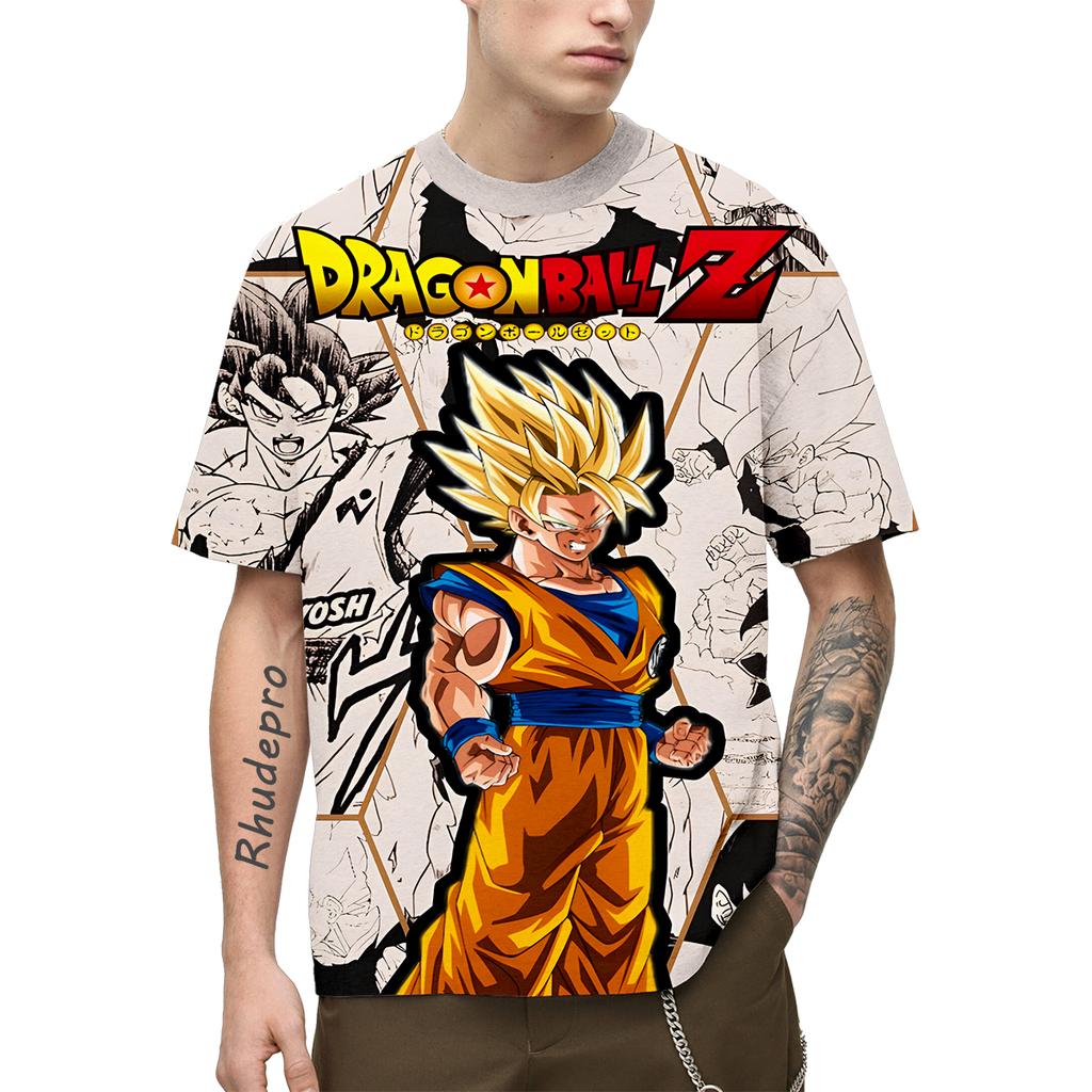 2024 Summer Men New Hot Anime Goku Vegeta All Over Print Cosplay Men Street T-Shirts Unisex Top Short Sleeve