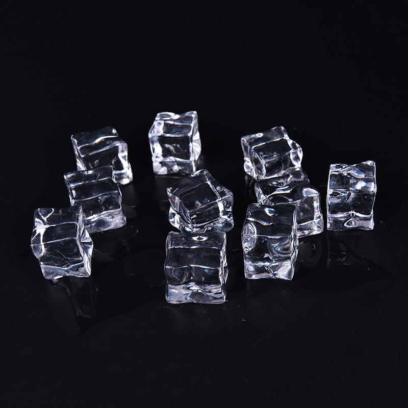 10Pcs/Pack Fake Artificial Acrylic Ice Cubes  Clear 2/2.5/3Cm Square,
