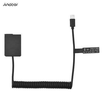 Andoer DMW-DCC8 Dummy Battery USB-C מצמד מתאם BLC12 Dummy Battery Coupler עם USB Type-C
