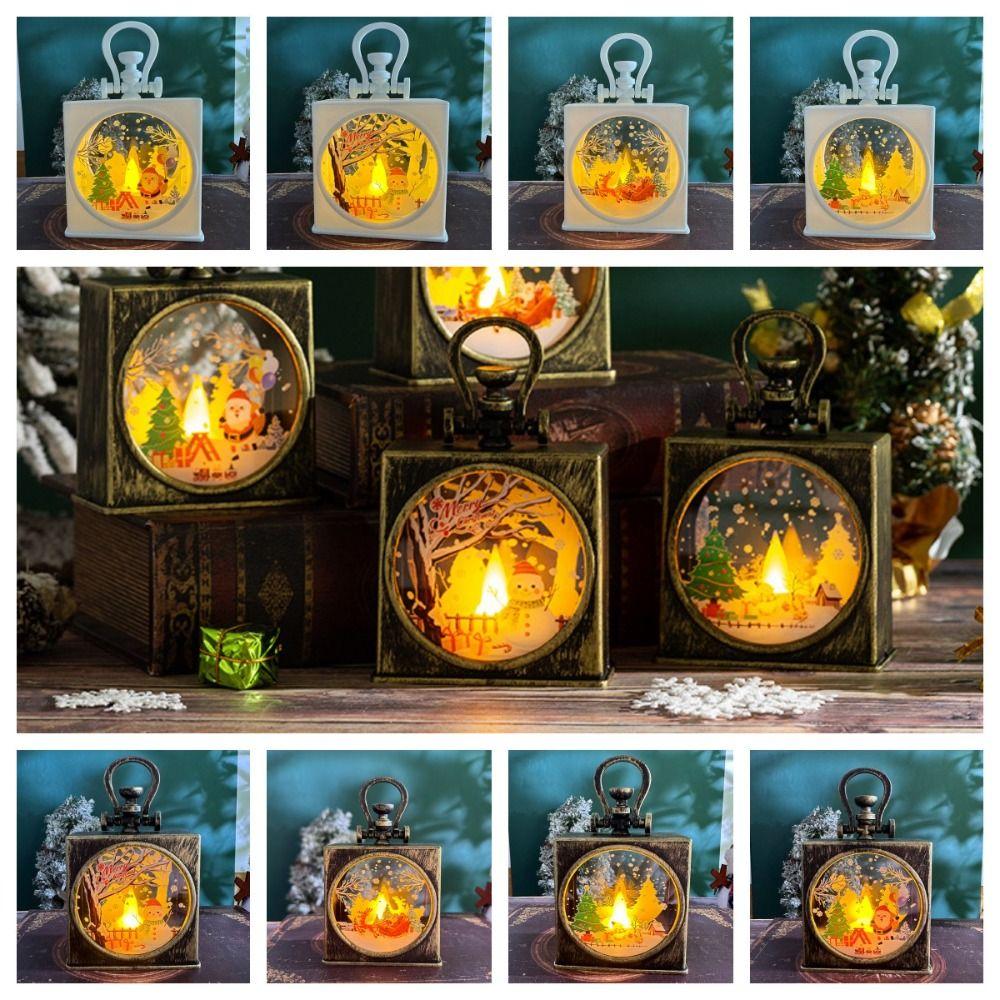 Christmas Tree Christmas Portable Lantern illuminated Christmas Hanging Lamp Navidad
