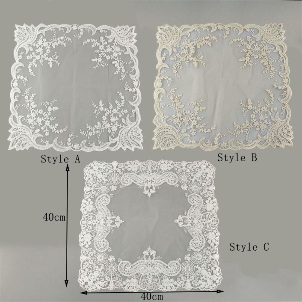 Lace Table Placemat Square Coaster Antique European Embroidery Table Mat  Bar