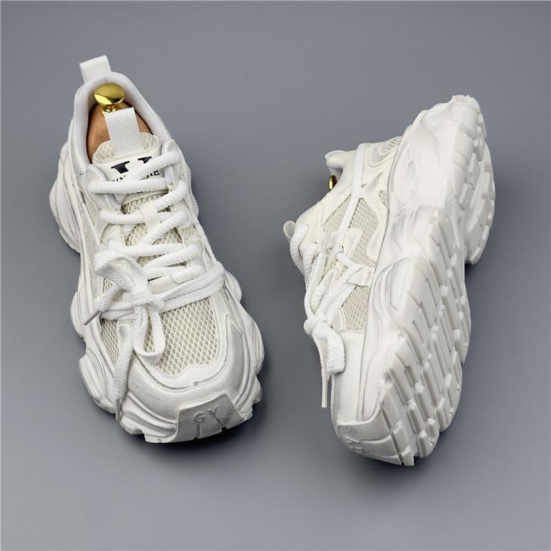 Fashion Designer Summer New Men Lace Up Air Mesh Breathable Shoes Luxury Walikng Sneakers Casual High Tops Ankle Boots Zapatos Hombre