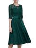 Dressy Star Lace Party Air Conditioning Ribbon Perfect for and Special Dark Size M Women's Dress, Knee-Length, 3/4 Sleeves, Lined, Safe, Attachment,