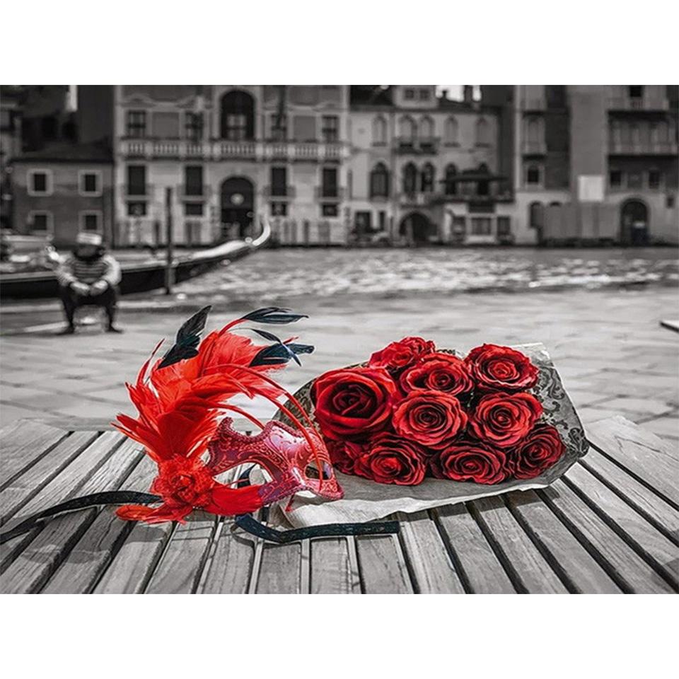 5D DIY Diamond Painting Flower Rhinestone Picture Full Round Diamond Embroidery Mosaic Handmade Products Home Decoration