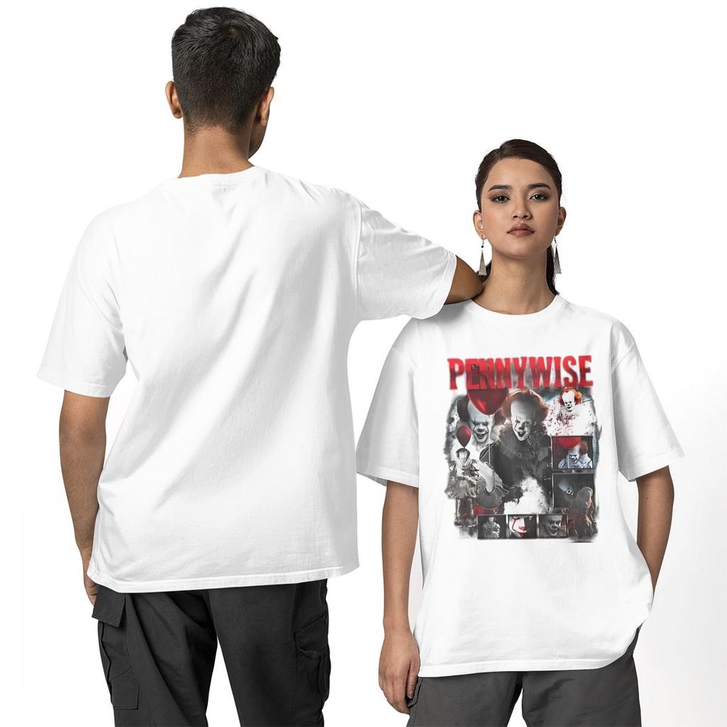 Pennywise Horror T Shirt for Men Women 100% Cotton Vintage T-Shirts Round Neck Tee Shirt Short Sleeve Clothes Plus Size