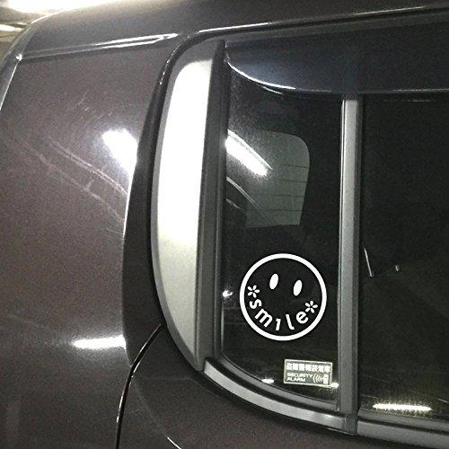 nc-smile Smile Sticker Cutting Sticker Decal (Diameter 100mm, White)