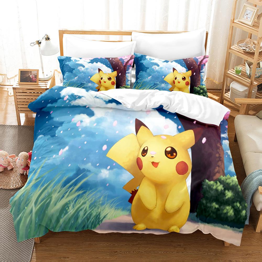 High Definition Animation Digital Baby 3D Digital Printing Three-Piece Quilt Cover Home Textile Bed Sheet Kit