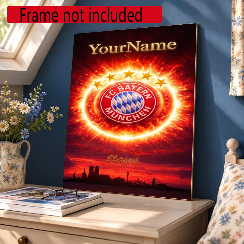 Fc Bayern Mnchen Customize Your Name Diamond Painting Round Diamond Diy Frameless Holiday Artwork Suitable For Home Office Wall Decoration