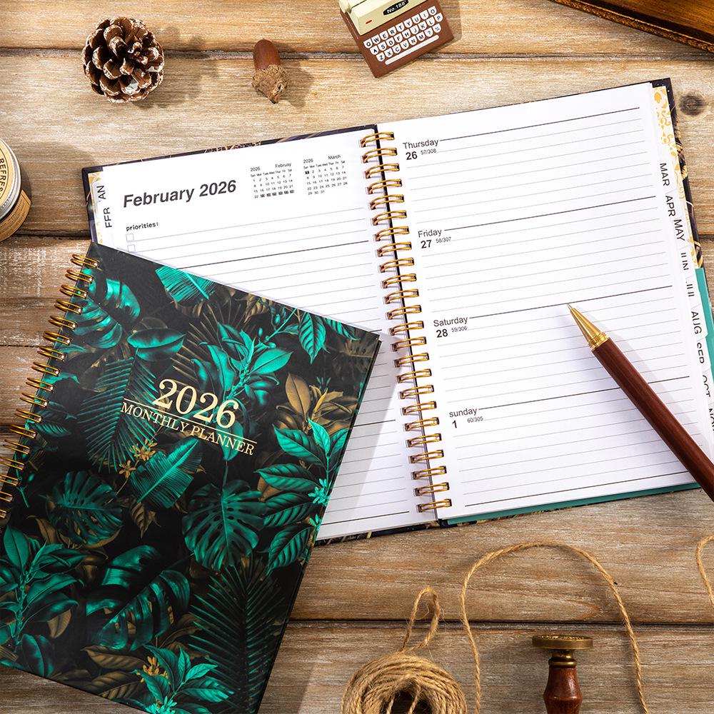 2026 Cross-Border English Flower Planner: Daily Schedule, Work Efficiency, Christmas Gift