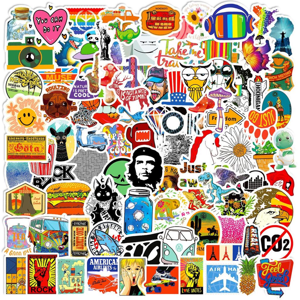 100 Small Size 4cm Small Fresh New Product Graffiti Sticker Water Cup Mobile Laptop Notepad