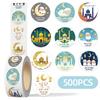 500pcs/Roll Mubarak Eid al Adha Festive Graffiti Stickers Lamb Cartoon Decal DIY Guitar Luggage Suitcase Waterproof Cute Sticker