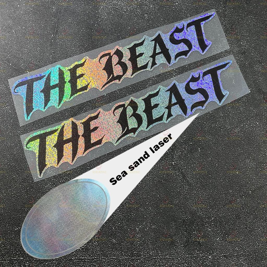 2pcs THE BEAST Motorcycle Stickers Waterproof for Motorcycle Helmet Fairing Fuel Tank Car Window Scooters Universal Vinyl Decals