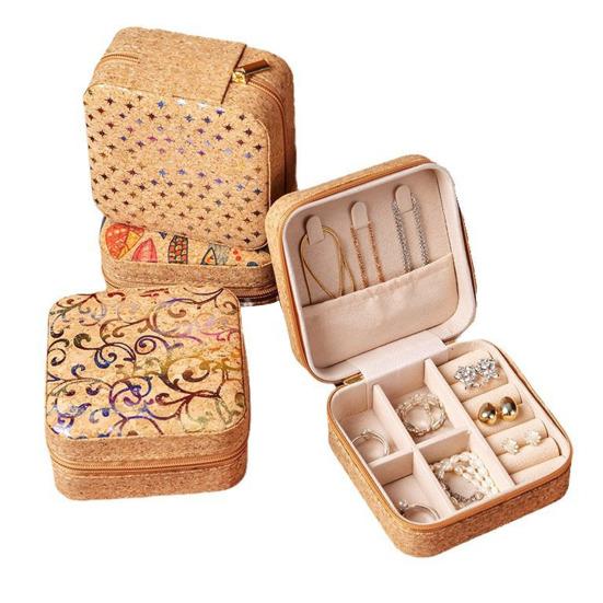 Yousheng Travel Jewelry Organizer Box Zipper Closure Compact Design Small Jewelry Organizer Case Portable Jewelry Storage Holder