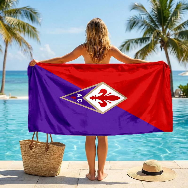 Telo da Spiaggia Asciugatura Rapida Fiorentina FC Stampa Microfibra Assorbente Portatile da Viaggio Asciugamano da Nuoto