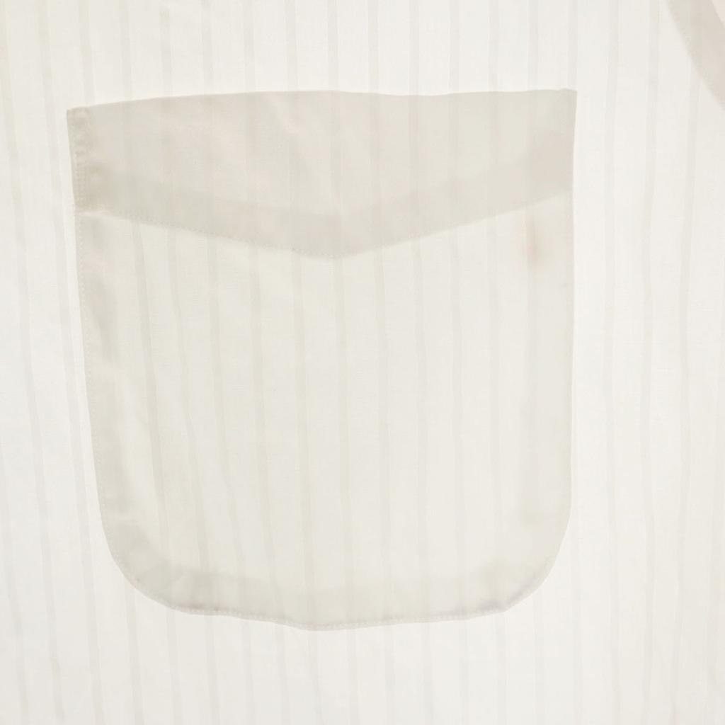 Lanvin Made In Japan Striped Pattern Long Sleeve Shirt 41-80 White Men's Used