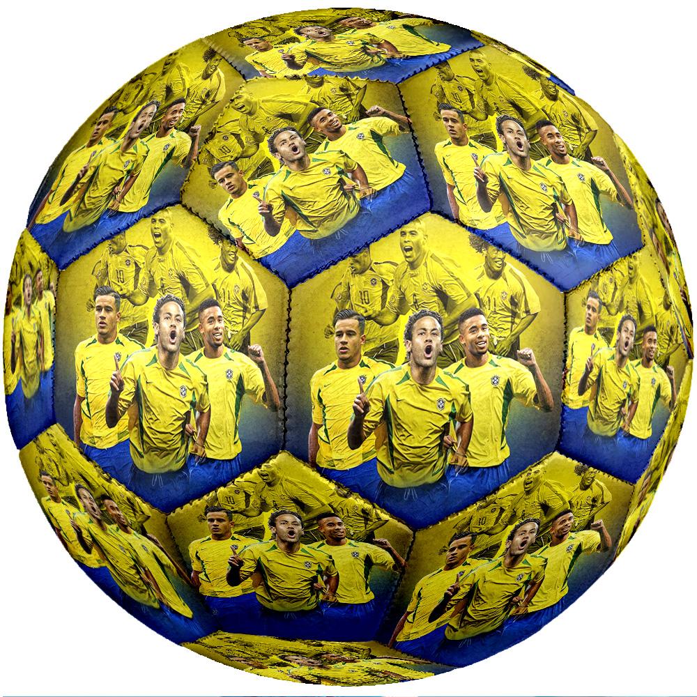 Brazil National Football Team Theme Soccer Ball Size 5 Soccer Ball Soft Touch Professional Training Football for Outdoor Sports