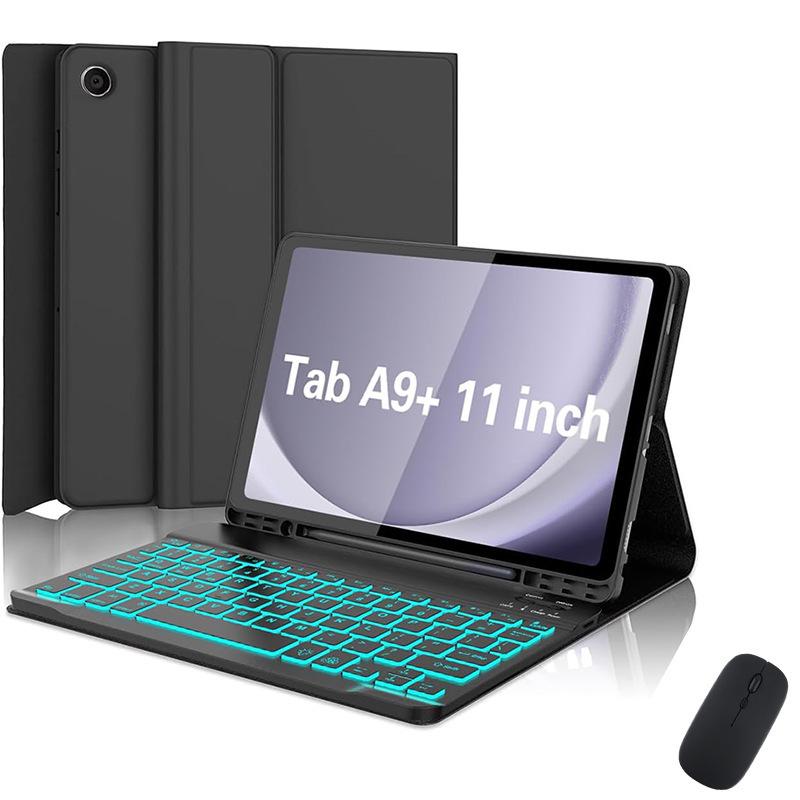 Suitable for Samsung A9 Plus Tablet: 11+ Bluetooth Keyboard with Backlit RGB and Leather Protective Case S789 10FE.