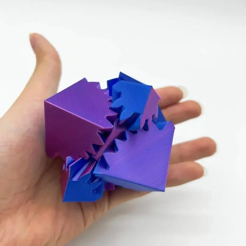 Desktop Decoration 3D Printed Cube Toys Gear Ball Stress Relief Cube Rotating Stress Relaxing Toys